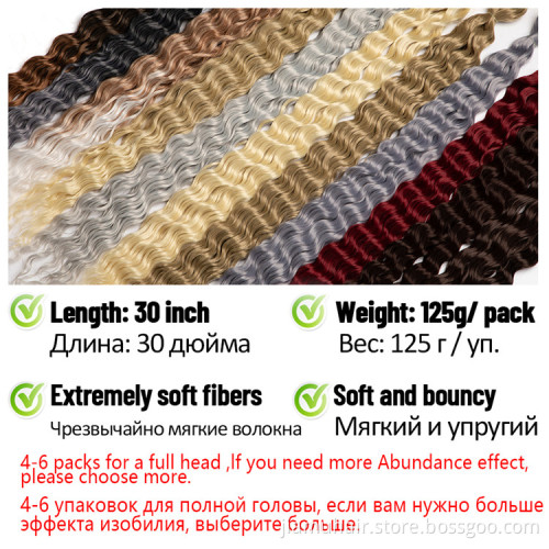 Afro Curls Crochet Braids Ombre Braiding Hair Extensions Deep Wave Twist Crochet Hair Natural Synthetic Wholesale